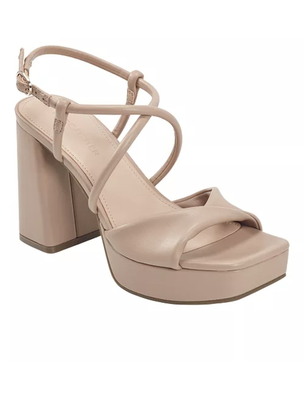 Marc Fisher Glady Platform Sandal Heels In Light Natural Beige SIZE 9.5